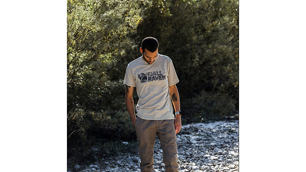 Fjallraven Lush Logo T-Shirt - Mens, Fossil, 2XL, F12600219-118-XXL