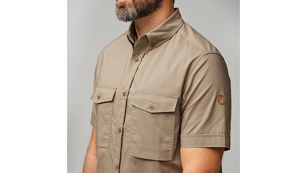 Fjallraven Ovik Air Stretch Short Sleeve Shirt - Mens, Suede Brown, Small, F12600213-244-S