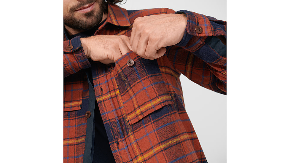 Fjallraven Ovik Lite Padded Shirt - Mens, Autumn Leaf-Dark Navy, Medium, F87069-215-555-M