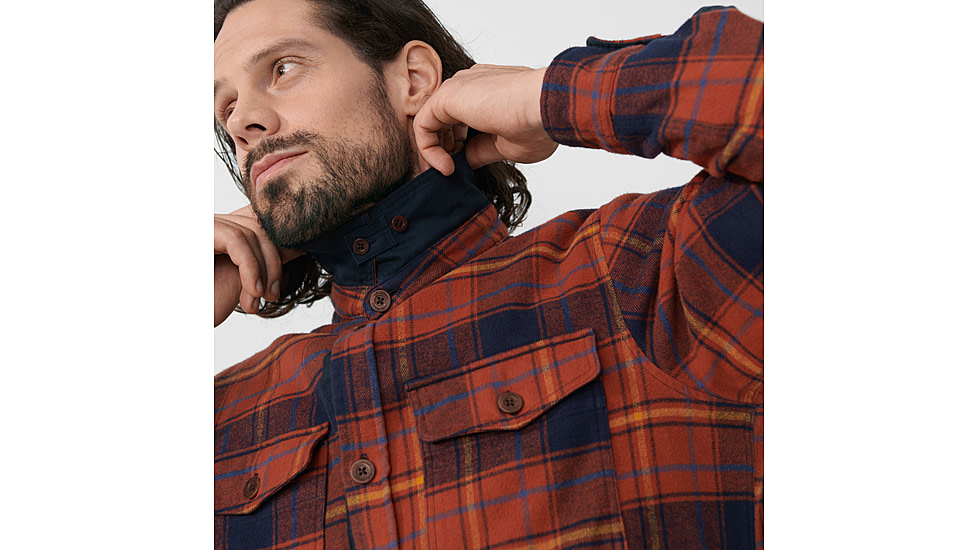 Fjallraven Ovik Lite Padded Shirt - Mens, Autumn Leaf-Dark Navy, Medium, F87069-215-555-M