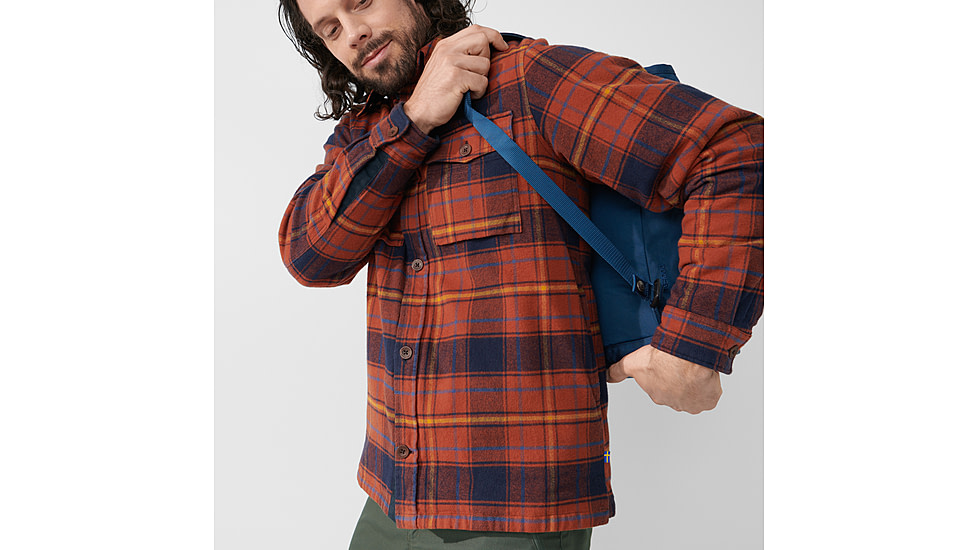 Fjallraven Ovik Lite Padded Shirt - Mens, Autumn Leaf-Dark Navy, Medium, F87069-215-555-M