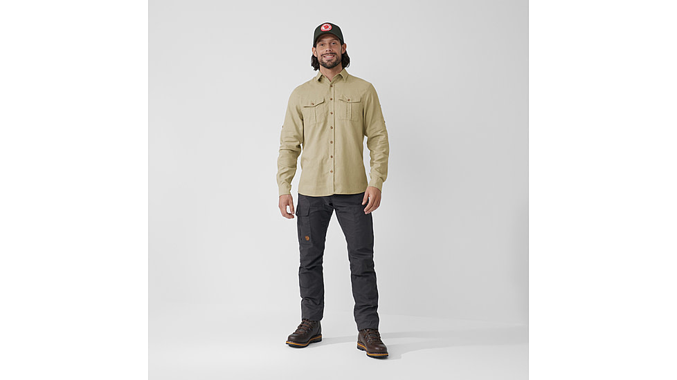 Fjallraven Ovik Travel Long Sleeve Shirt - Mens, Sand Stone, 2XL, F87208-195-XXL