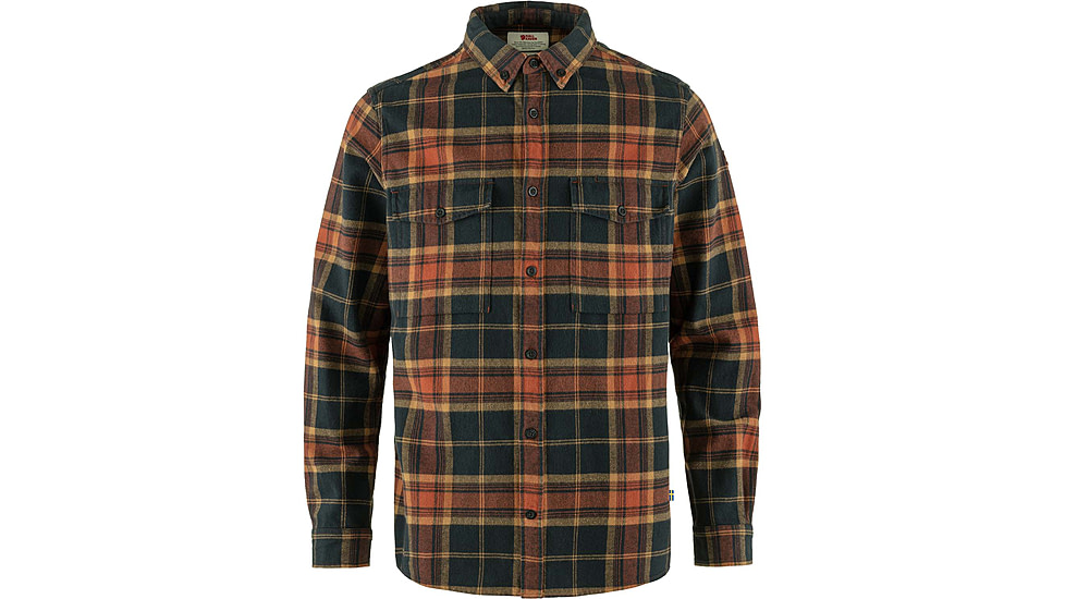 Fjallraven Ovik Twill Shirt - Mens, Autumn Leaf/Dark Navy, Medium, F81478-215-555-M