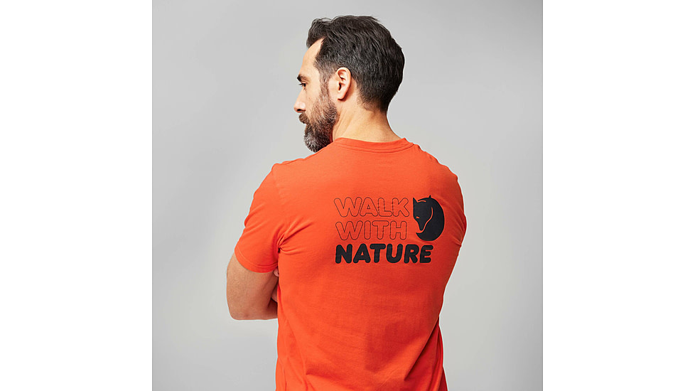 Fjallraven Walkith Nature T-Shirt - Mens, Flame Orange, Extra Large, F12600216-214-XL