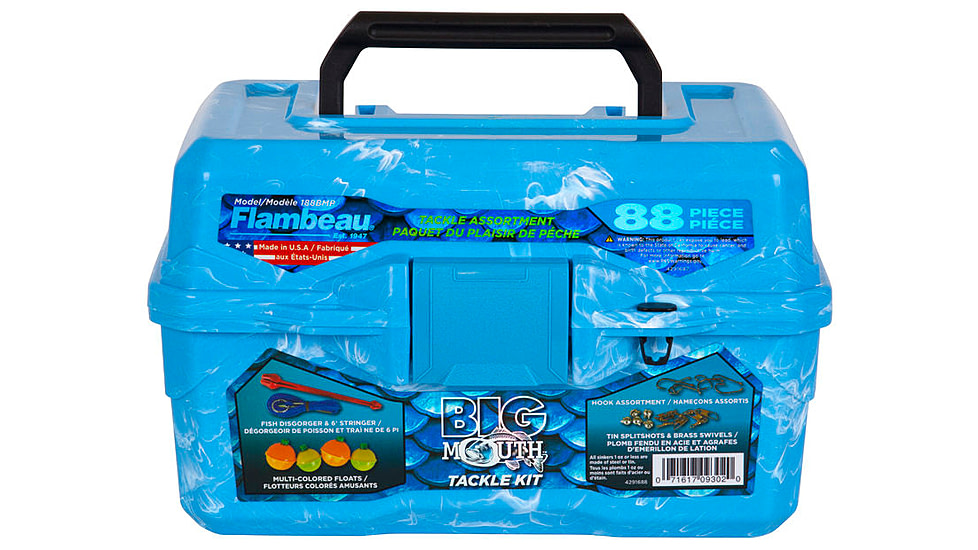 Flambeau Big Mouth Tackle Kids Box Kit, Blue Swirl, 355BMR