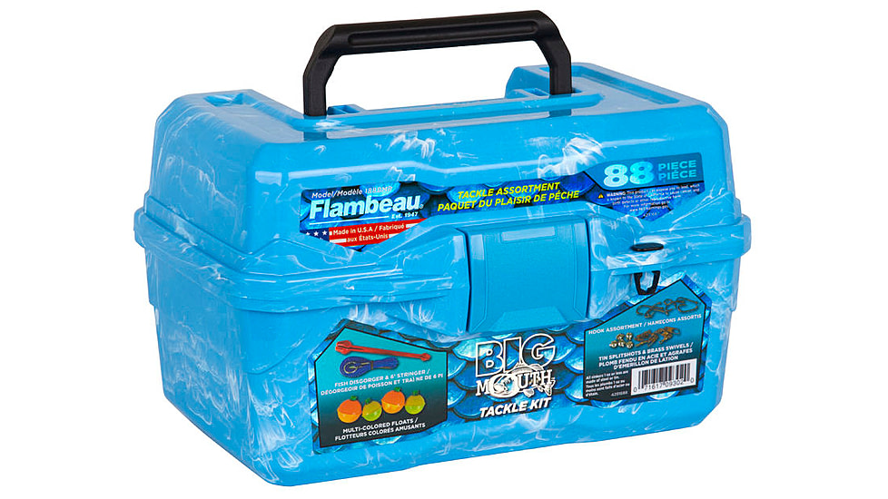 Flambeau Big Mouth Tackle Kid's Box Kit, Blue Swirl, 355BMR