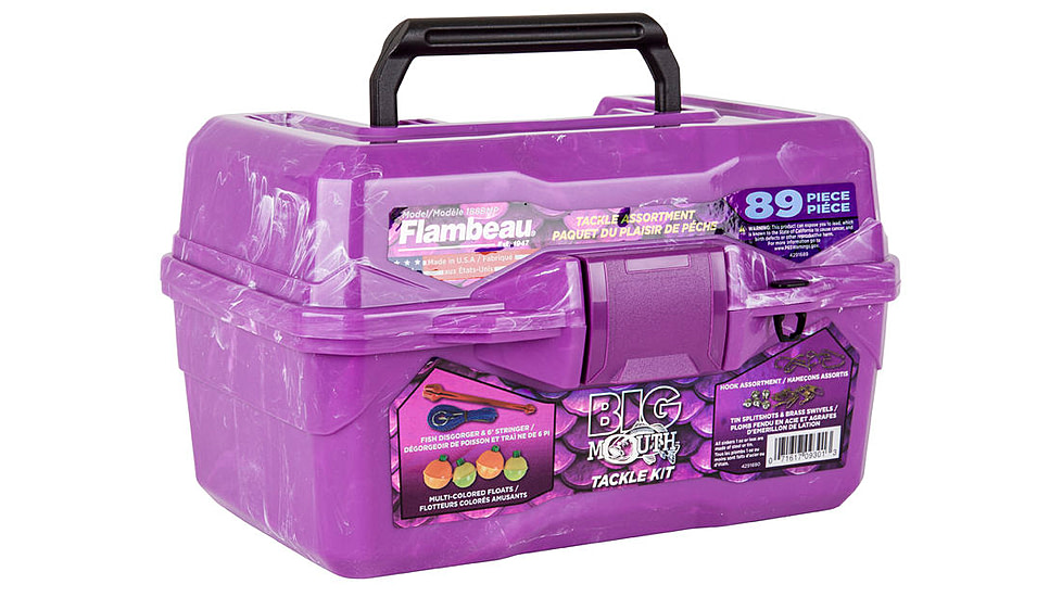 Flambeau Big Mouth Tackle Kid's Box Kit, Purple Swirl, 355BMT