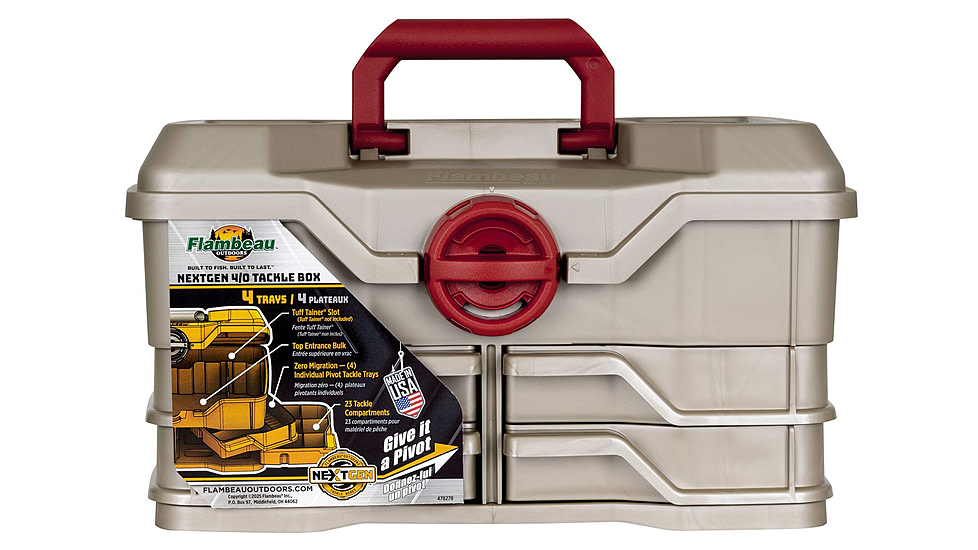 Flambeau NextGen 4/0 Medium Tackle Box, Fine Metallic Carmel, 440NGAT
