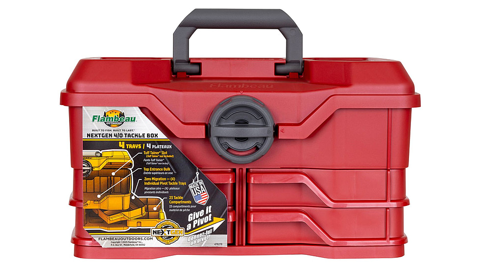 Flambeau NextGen 4/0 Medium Tackle Box, Fine Metallic Red, 440NGAR