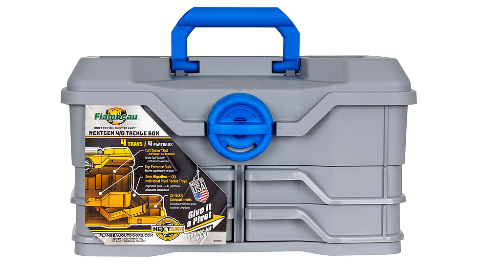 Flambeau NextGen 4/0 Medium Tackle Box, Light Cool Gray, 440NGAG