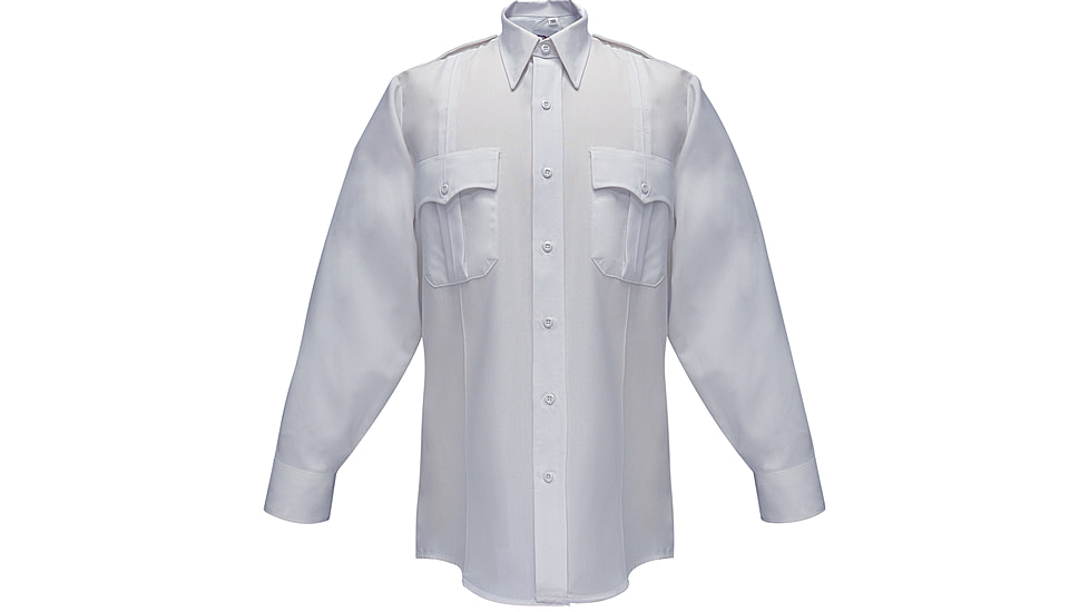 Flying Cross Command Long Sleeve Shirt w/ Zipper &amp; Convertible Sport Collar - Men's, White, 15in Neck, 32/33in Sleeve, 33W78Z001503233