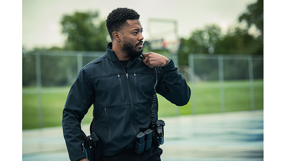 Flying Cross Dutyguard Full Zip Softshell Jacket - Mens, LAPD Navy, Long, Large, 5740086LARGELONG