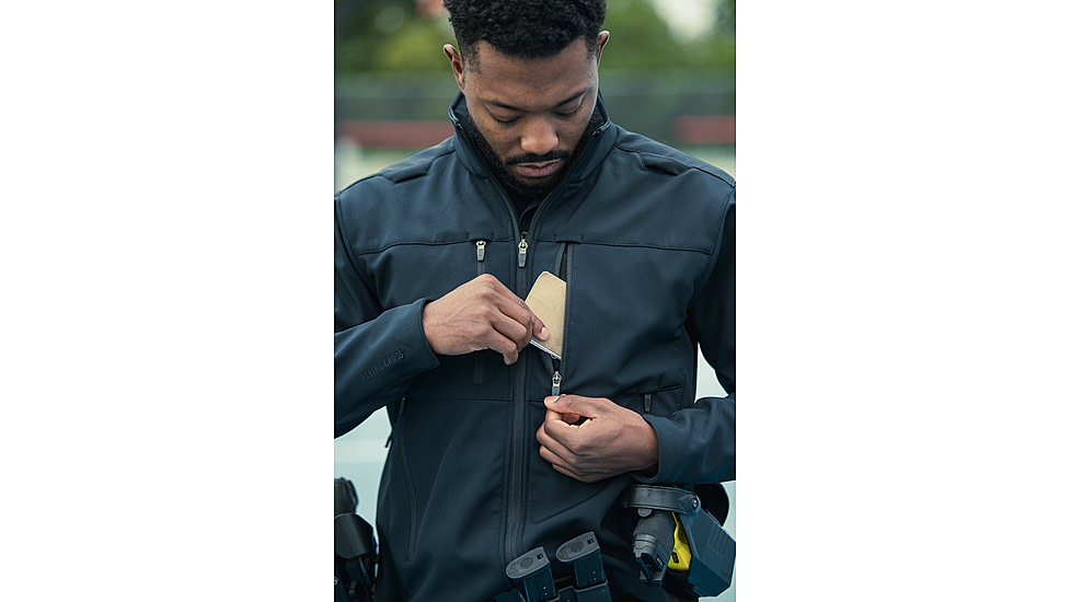 Flying Cross Dutyguard Full Zip Softshell Jacket - Mens, LAPD Navy, Long, Large, 5740086LARGELONG