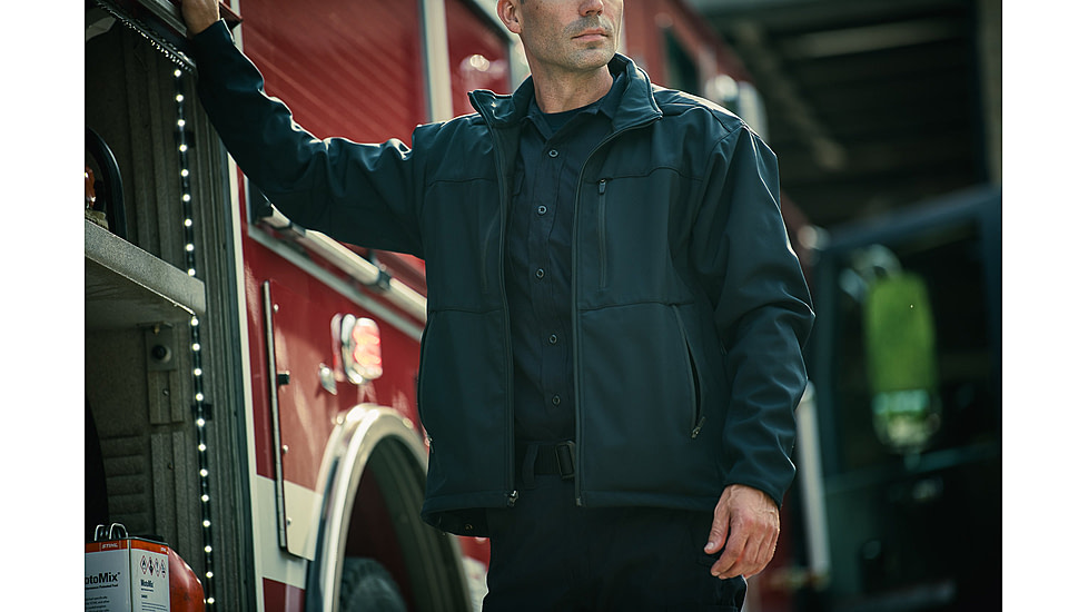 Flying Cross Dutyguard Full Zip Softshell Jacket - Mens, LAPD Navy, Long, Large, 5740086LARGELONG