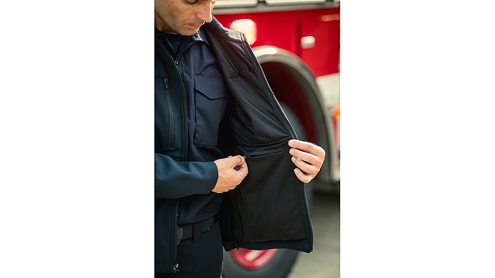 Flying Cross Dutyguard Full Zip Softshell Jacket - Mens, LAPD Navy, Long, Large, 5740086LARGELONG