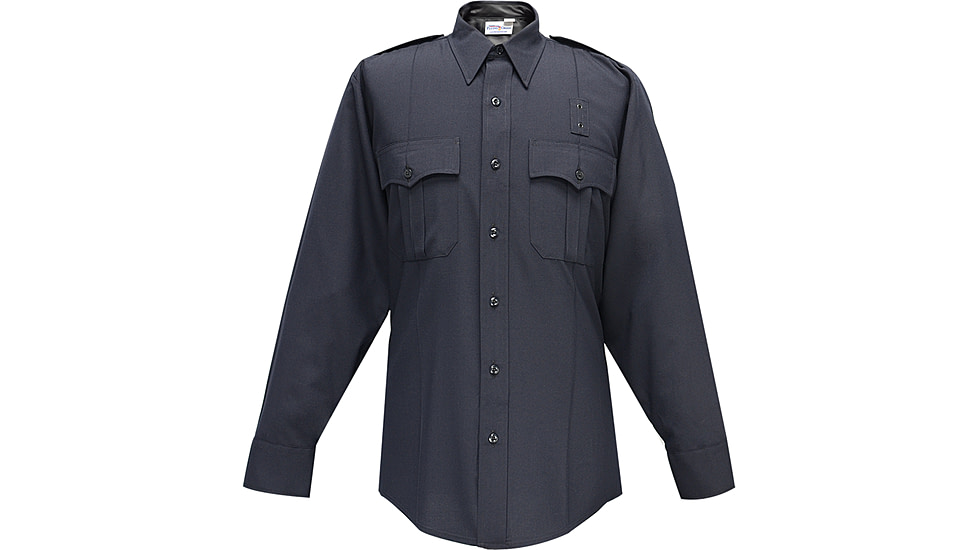 Flying Cross Justice Poly/Wool Long Sleeve Shirt w/ Pleated Pockets - Men's, LAPD Navy, 17in Neck, 36/37in Sleeve, 07W84861703637