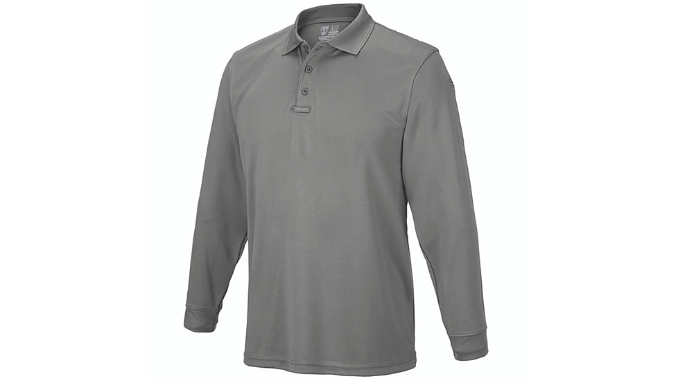 Flying Cross Long Sleeve Impact Polo Shirt - Men's, Gray, Extra Large, 322101XLARGENA