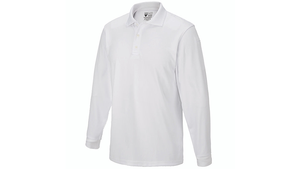 Flying Cross Long Sleeve Impact Polo Shirt - Men's, White, Large, 322100LARGENA