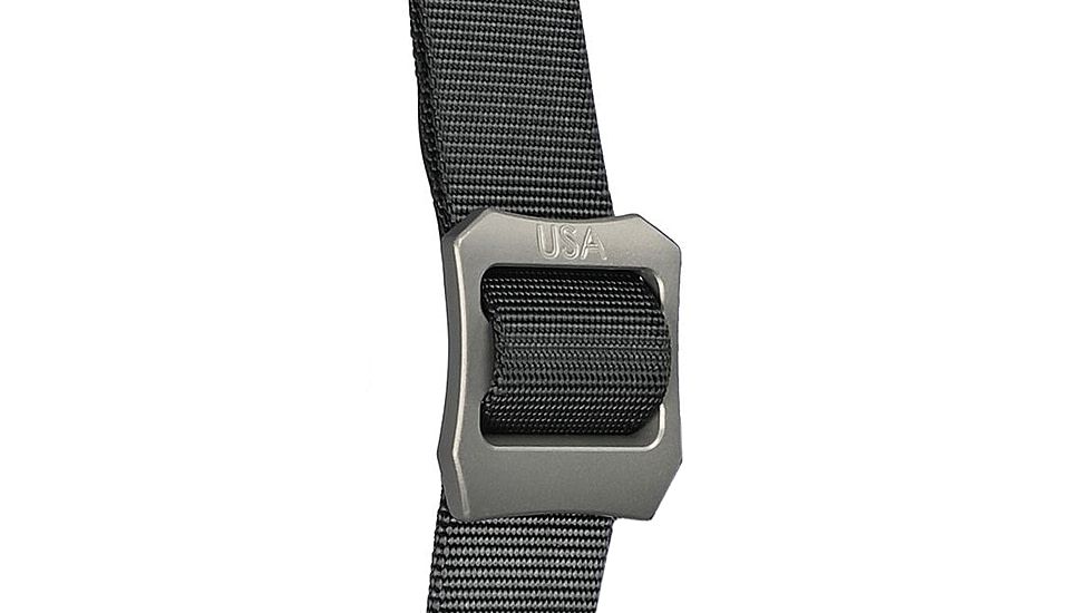G-Code EDC Quest Belt, Black Belt/Gun Metal Anodized Buckle, 4XL 52in-56in, QUEST-BK-GM-4XL
