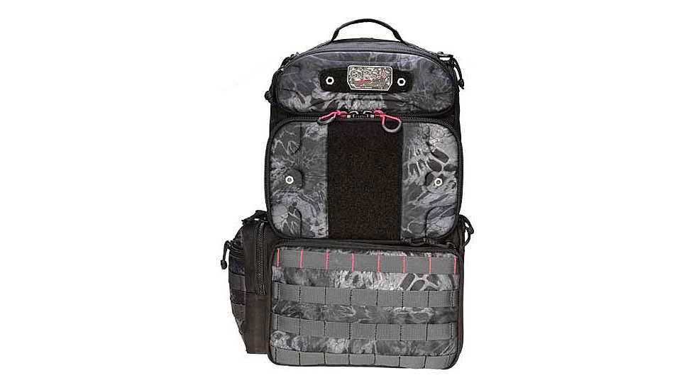 GPS Tall Tactical Range Backpack, Holds 4 handguns-Molded Pocket, Prym1 Blackout, GPS-T1913BPPMB