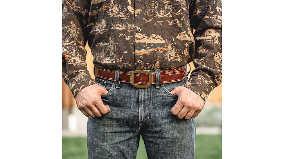Galco 1 1/2in SB24 Center Post Flat Back Buckle Holster Belt, Tan, 34, SB24-34