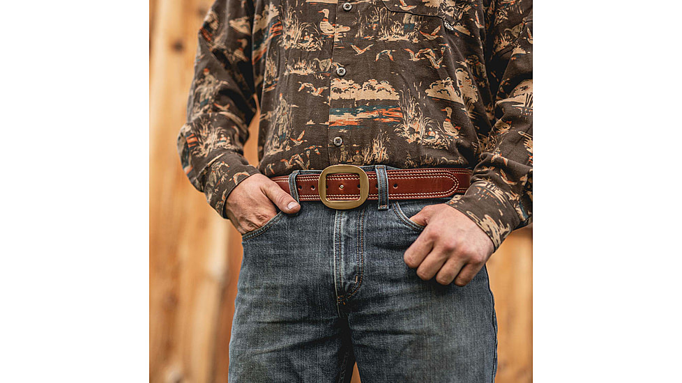 Galco 1 1/2in SB24 Center Post Flat Back Buckle Holster Belt, Tan, 34, SB24-34