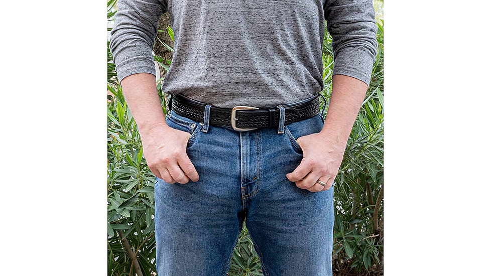 Galco 1 1/2in SB28 Basket Stamped Holster Belt, Black, 46, SB28-46B