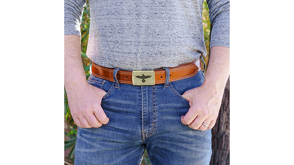Galco SB32 1 1/2in Gunsite Raven Flat Back Buckle Holster Belt, Tan, 42in, SB32-42