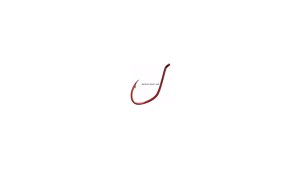 Gamakatsu Big River Bait Hook, Needle Point, Wide Gap, Offset, All Purpose, Up Eye, Red, Size 5/0, 6 per Pack, 225315
