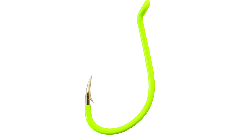 Gamakatsu Octopus Hook, Barbed, Needle Point Ringed Eye, Chartreuse, Size 4, 25 per Pack, 02608-C-25