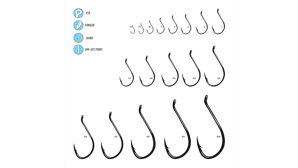 Gamakatsu Octopus Hook, Barbed, Needle Point Ringed Eye, Fluorescent Red, Size 1/0, 5 per Pack, 02611-FR