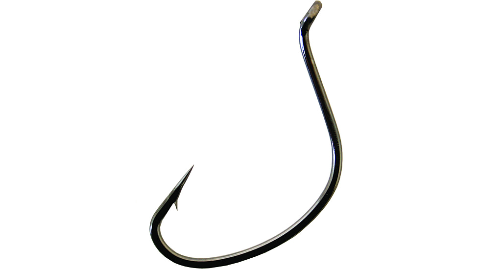 Gamakatsu Shiner Hook, Needle Point, All Purpose, Up Eye, NS Black, Size 1/0, 6 per Pack, 52411