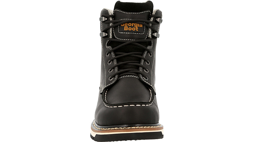 Georgia Boot AMP LT Wedge Waterproof Moc-Toe 6in Work Boot - Mens, Medium, Black, 9.5, GB00475-095M