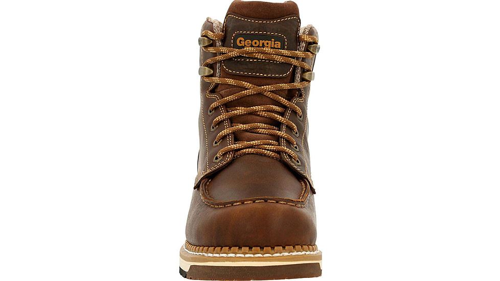Georgia Boot AMP LT Wedge Waterproof Moc-Toe 6in Work Boot - Mens, Wide, Brown, 8.5, GB00429-085W