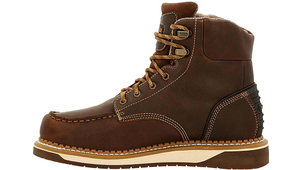 Georgia Boot AMP LT Wedge Waterproof Moc-Toe 6in Work Boot - Mens, Wide, Brown, 8.5, GB00429-085W