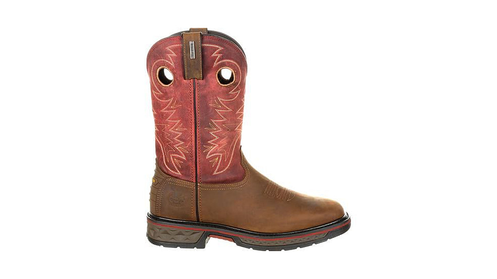 Georgia Boot Carbo-Tec Waterproof 11 inch Pull-On Boot - Mens, Brown/Red, 12, GB00221-120M