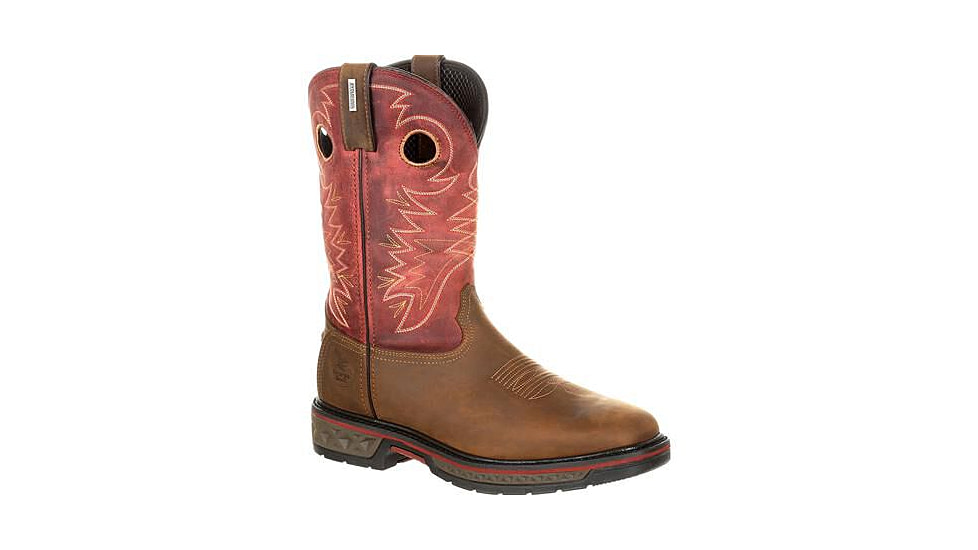 Georgia Boot Carbo-Tec Waterproof 11 inch Pull-On Boot - Mens, Brown/Red, 12, GB00221-120M