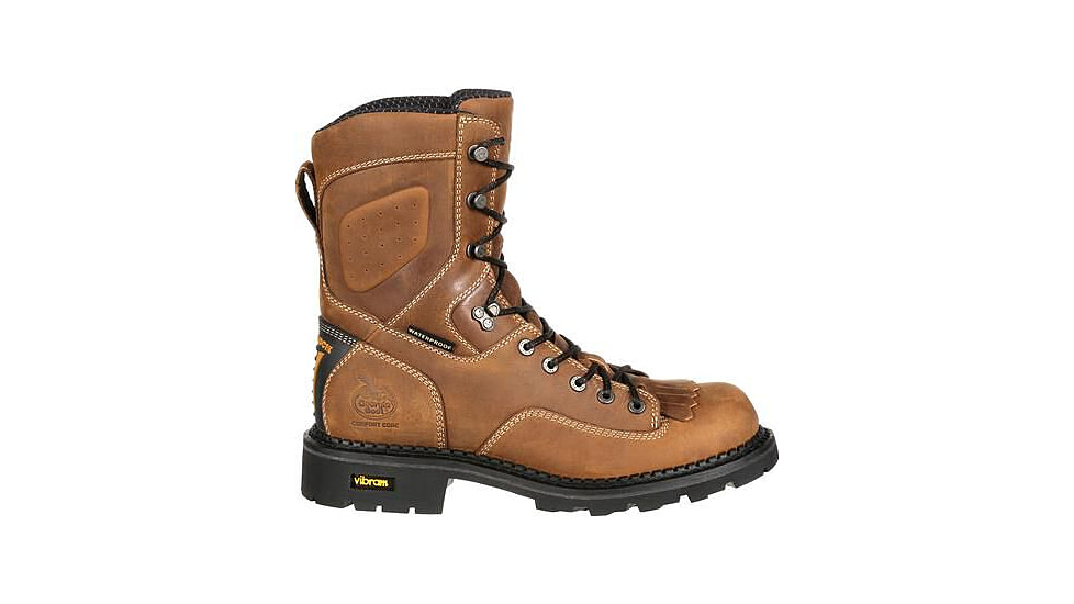Georgia Boot Comfort Core Waterproof Logger 8 inch Work Boot w/Composite Toe - Mens, Crazy Horse, 9.5, GB00123-095M