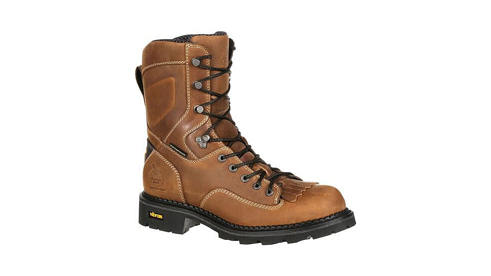 Georgia Boot Comfort Core Waterproof Logger 8 inch Work Boot w/Composite Toe - Mens, Crazy Horse, 9.5, GB00123-095M