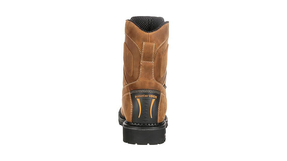 Georgia Boot Comfort Core Waterproof Low-Heel Logger 8 inch Work Boot - Mens, Crazy Horse, 9, GB00122-090M