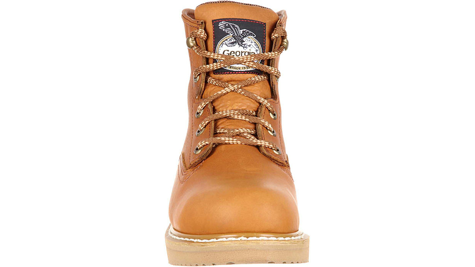Georgia Boot Wedge Steel Toe 6in Work Boot - Mens, Wide, Baracuda Gold, 10, G6342-100W