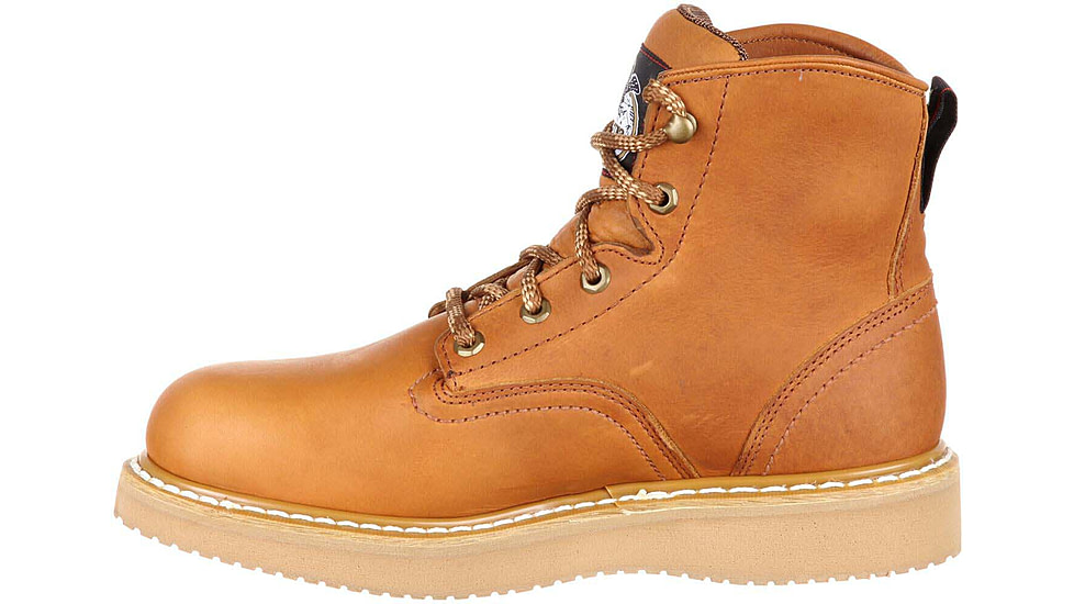Georgia Boot Wedge Steel Toe 6in Work Boot - Mens, Wide, Baracuda Gold, 10, G6342-100W