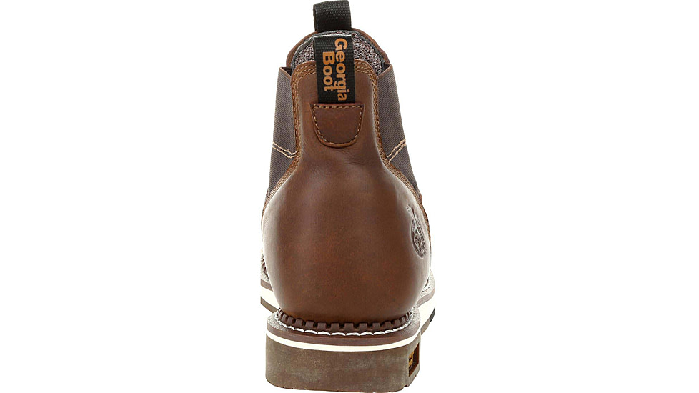 Georgia Boot Wedge Waterproof Chelsea Work Boot - Mens, Wide, Brown, 8.5, GB00352-085W