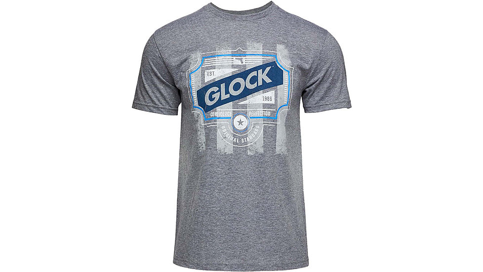 Glock Blue Line T-Shirt - Men's, Gray, Medium, AP96206
