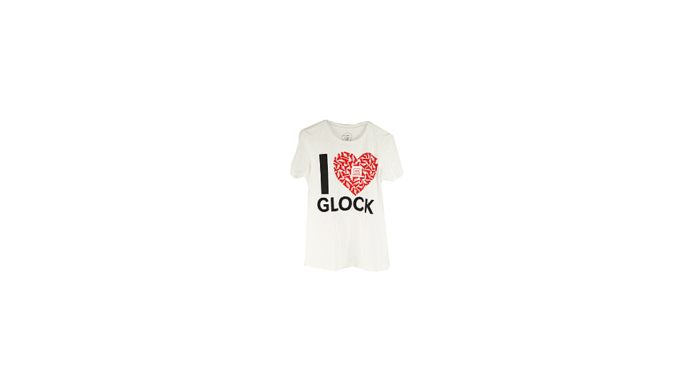 Glock Women Short Sleeve &quot;I Love Glocks&quot; Shirt, White, XL, GLAP95140