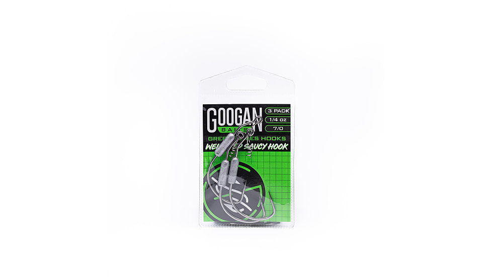 Googan Squad Green Series Weighted Saucy Hook, 1/4oz 8/0 Hook, GWSH-14-80