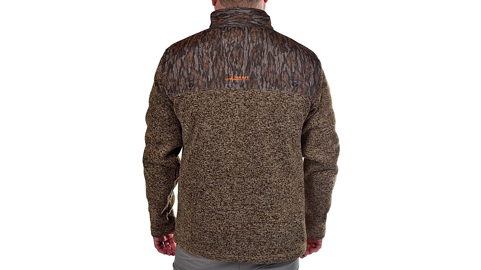 Habit Crater Valley Sweater Fleece 1/4 Zip Jacket - Mens, Mossy Oak Bottomland, Large, FJ10031-3H7-L