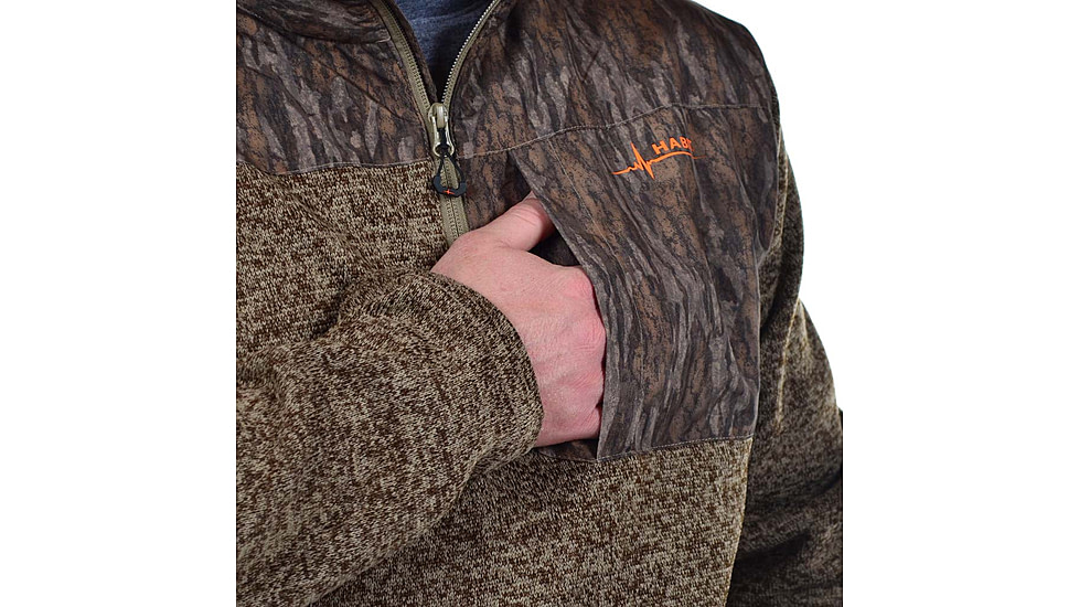 Habit Crater Valley Sweater Fleece 1/4 Zip Jacket - Mens, Mossy Oak Bottomland, Large, FJ10031-3H7-L