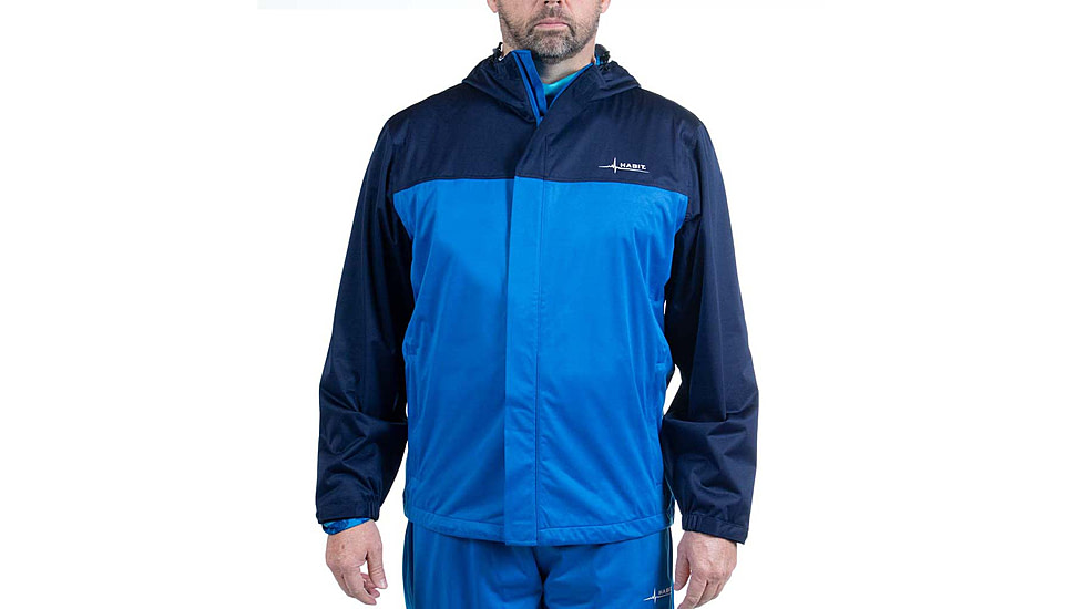 Habit Roaring Springs Packable Rain Jacket - Mens, 2-Tone Peacoat-Marlin blue, Extra Large, RS10007-1E4-XL