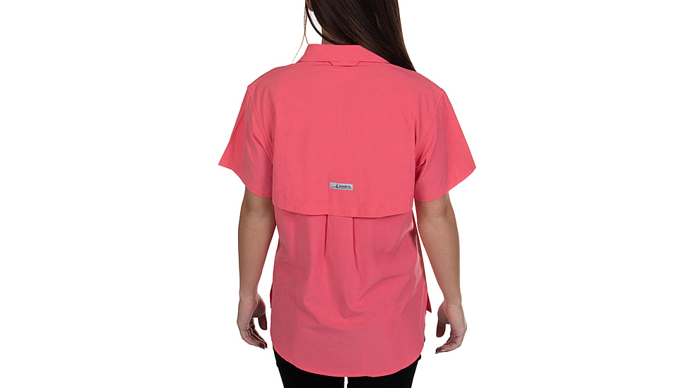 Habit Trapper Junction River Short Sleeve Shirt - Womens, Calypso Coral, Medium, TS10034-2B7-WM